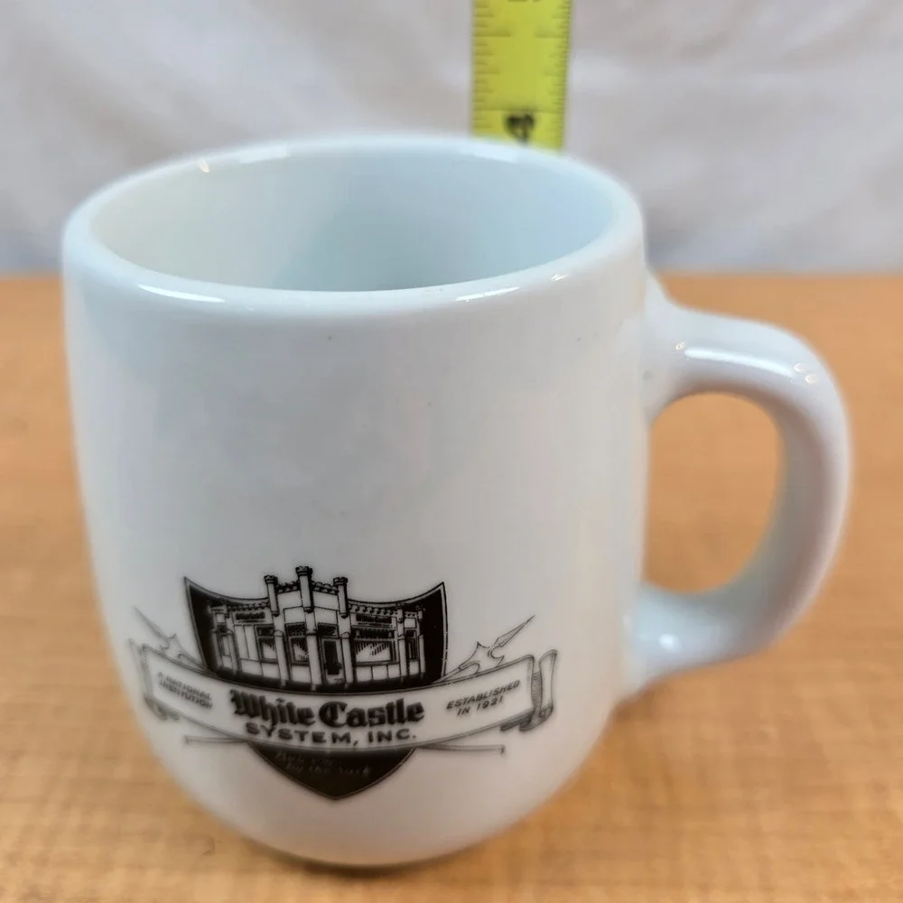 1 White Castle Mugs Vintage 1 Large Coffee Ashtray Bottom ~ 6oz
